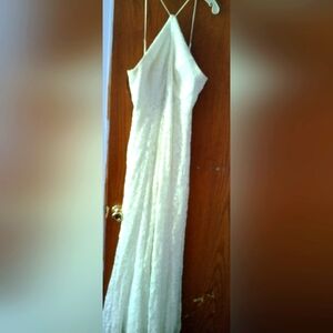 Off white lace bride dress with Lace Veil with Lace glove